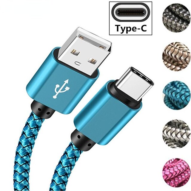 1/2/3 Meter Type C USB Phone Cable Android Charger Cable Kabel Charging Wire Cord for Samsung