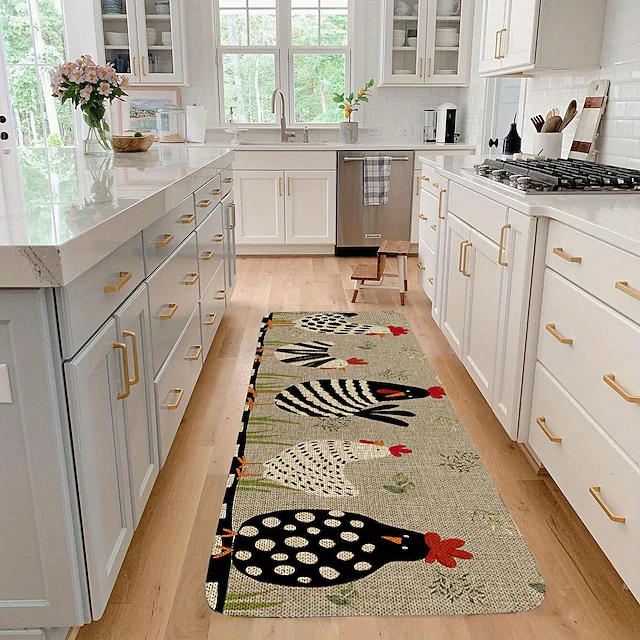 Chicken Mat Rustic Chicken Kitchen Mat Non-Slip Rug Indoor Outdoor Mat Bedroom ...