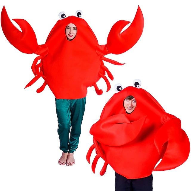 Couples King Crab Funny Costumes Halloween Group Couples Costumes Men's Women's Movie Cosplay Cosplay Costumes Red Leotard / Onesie Halloween Carnival Masquerade 5