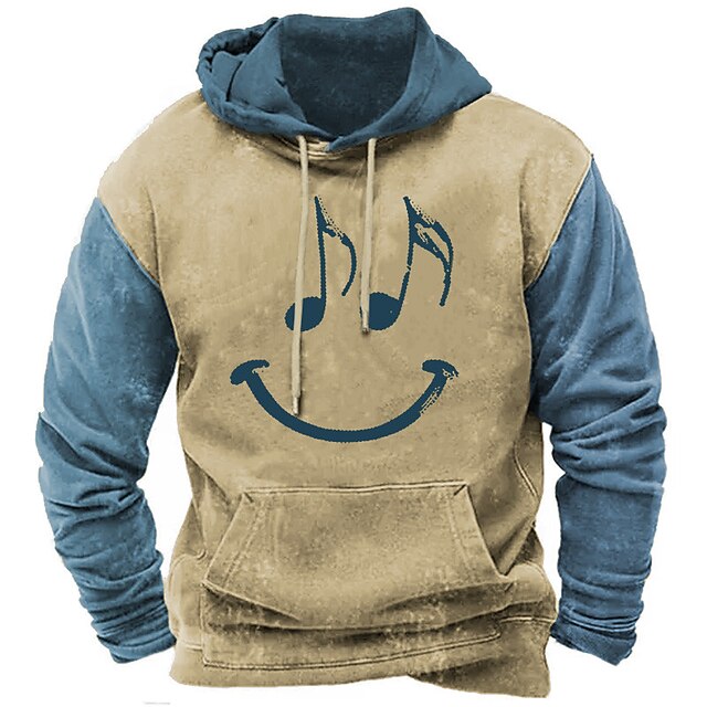 Men's Cartoon Color Block Graphic Prints Hoodie Hoodies Sweatshirt Streetwear Designer Long Sleeve Hooded Daily Sports Blue Brown Print Spring &  Fall Designer4