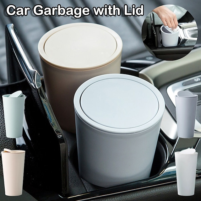 New Car Garbage with Lid Can Car Trash Bin Home Room Garbage Dust Case ...