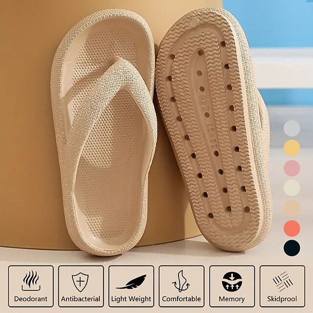 Men's Women's Slippers FlipFlops House Slippers Bath Slippers Home Daily Solid Color Summer