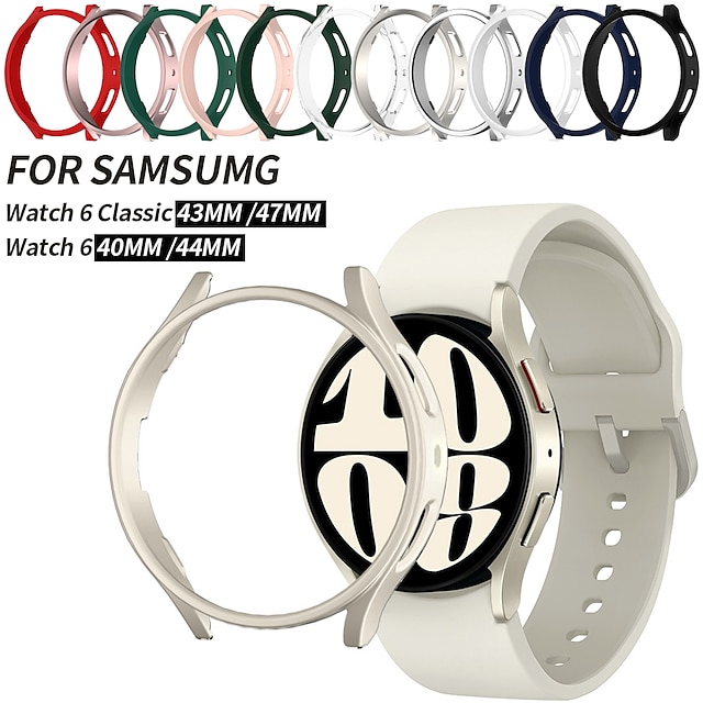  Boîtier de montre Compatible avec Samsung Galaxy Watch 6 40/44mm Résistant aux rayures Robuste Couverture complète de pare-chocs PC Suivre Couverture