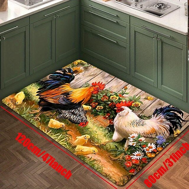 Sunflower Farmhouse Kitchen Rugs Anti Slip Door Mats for Kitchen Floor Kitchen Rugs and Mats Non