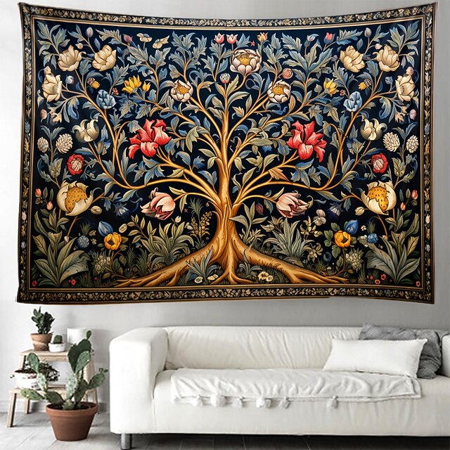 Tree of Life Hanging Tapestry Wall Art Large Tapestry Mural Decor