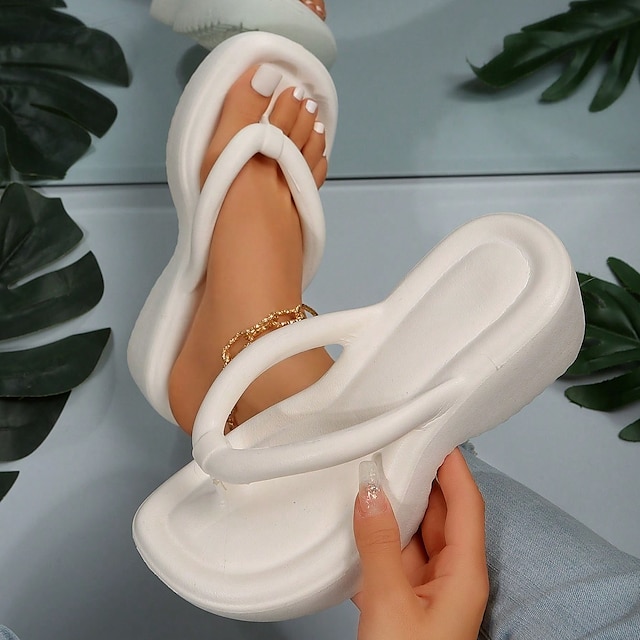  rosa plattformsflipflops för kvinnor med tjock sula – trendiga och bekväma sandaler för strand, pool och vardagskläder