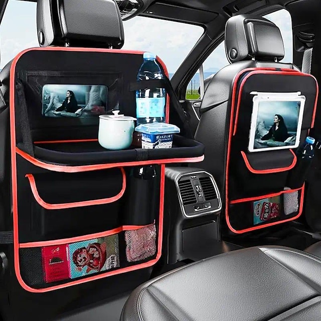  auto-accessoires universele autostoelen organizer met dienblad tablethouder multi-pocket opslag auto-interieur opbergen opruimen