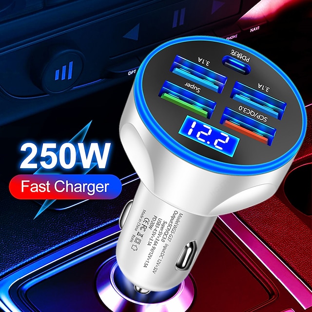  250w pd incarcator auto usb incarcare rapida tip c adaptor telefon usb in masina pentru incarcator rapid auto