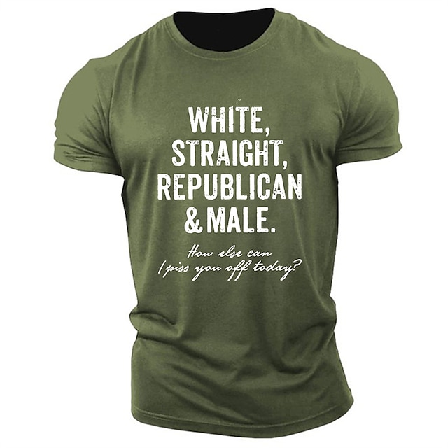 chemise graphique pour hommes lettre imprimée noir rose bleu t-shirt en coton mélangé décontracté à manches courtes confortable en plein air blanc droit républicain mâle t-shirt anniversaire gris