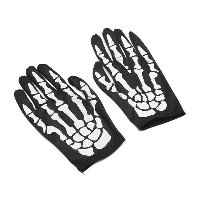 Skeleton Gloves and Skull Face Mask Ghost Bones for Adult Halloween ...