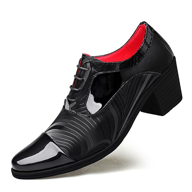 Men S Patent Leather Dress Shoes Stylish Formal Lace Up Photo Inspiration