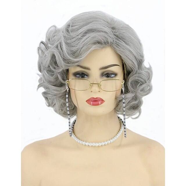  Old Lady Wig Grandma wig Cosplay Halloween Party Wigs