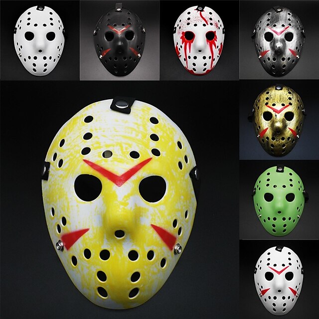  Jason Vorhees Jason Voorhees Maske Haloween Figuren Erwachsene Herren Damen Grusel Gruseliges Kostüm Halloween Karneval Einfaches Karnevalskostüm