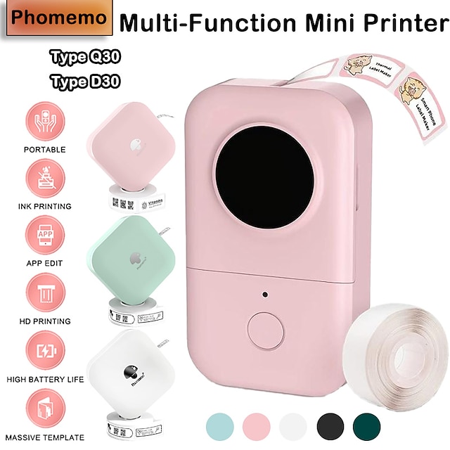  מדפסת תווית תרמית כף יד phomemo d30 מדפסת ביתית ניידת מיני מכונת תווית bluetooth