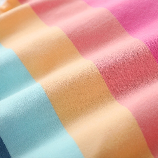 Toddler Girls' Sweatshirt Rainbow School Long Sleeve Active 3-7 Years Winter Blue Purple / Fall