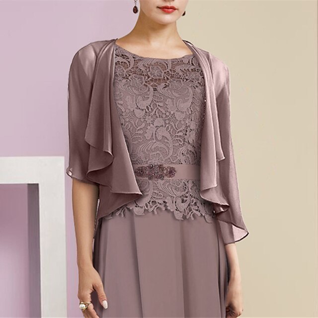 Wedding Guest Shawls Women's Wrap Mother's Wraps Pure Elegant Half Sleeve Chiffon Wedding Wraps With Ruffles For Party Spring & Summer3