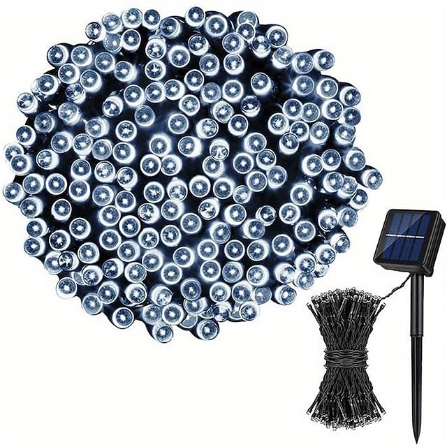  guirlandes solaires guirlandes lumineuses extérieures étanche 8 modes 10m 100leds guirlande lumineuse éclairage extérieur pour la fête jardin noël en plein air nouvel an décoration de vacances