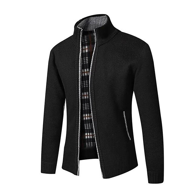 Men's Sweater Cardigan Zip Sweater Sweater Jacket Fleece Sweater Knit ...