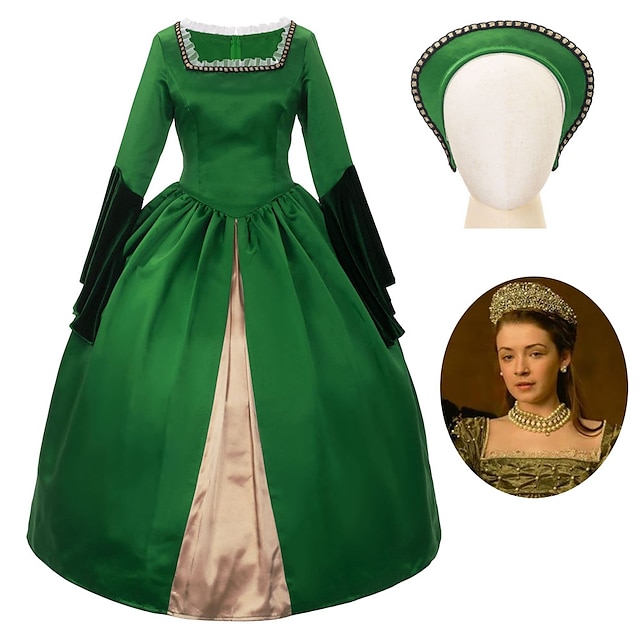  Women's Vintage Renaissance Tudor Peroid Anne Boleyn Costume Outfit Anne Boleyn Cosplay Dress