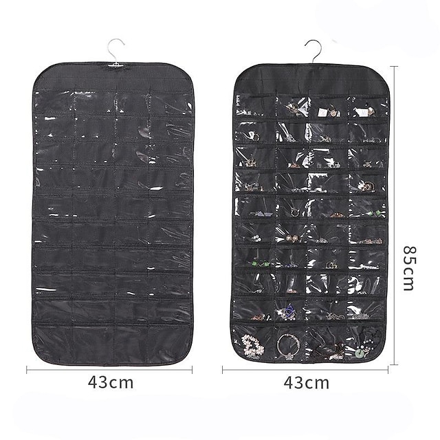  hangende sieraden organizer opslag met zak dubbelzijdig 80grids ketting armband oorbel sieraden display organizer