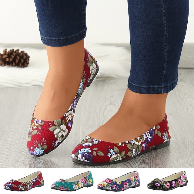 Women's Flats Comfort Shoes Plus Size Canvas Shoes Outdoor Daily Summer