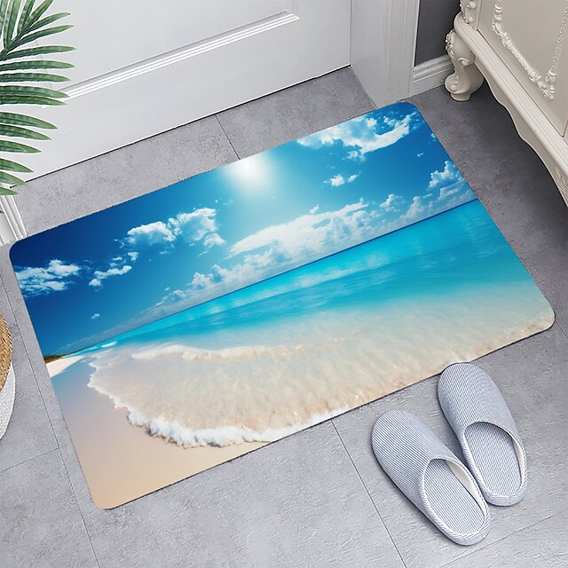  blue sky beach serie 1 tappetino da pavimento con stampa digitale tappetini da bagno moderni non tessuti / memory foam novità bagno.
