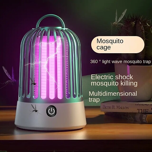  2023 lampada per zanzare a scosse elettriche stile caldo lampada per dissipatore di zanzare fotocatalitica per uso esterno ricaricabile appesa al volo