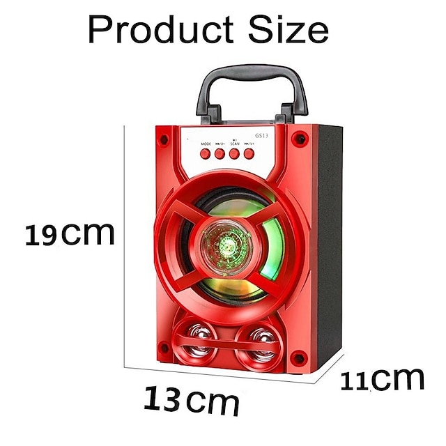 Bluetooth 5.1v Portable PA Speaker With/without Microphone Color Changing LED Light Rechargeable