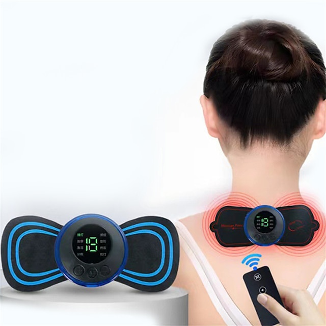  1 mini parche masajeador de cuello eléctrico portátil para aliviar la espalda & dolor de hombro y cadera al instante con almohadilla de masaje cervical