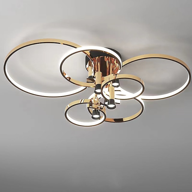  LED Ceiling Light 50/60/90/110cm 2/3/5/6-Light Ring Circle Design Dimmable Aluminum Painted Finishes Luxurious Modern Style Dining Room Bedroom Pendant Lamps 110-240V