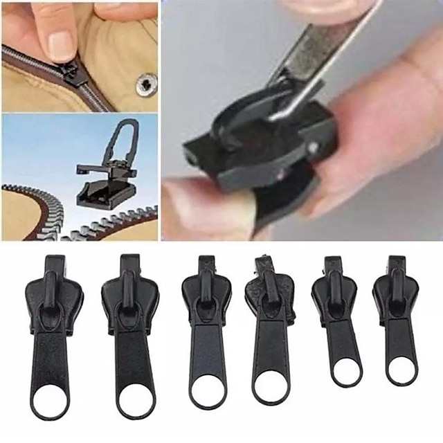  6 stk fix zip puller set - zip slider reparasjon øyeblikkelig kit - fix glidelås avtagbar redningspakke, øyeblikkelig glidelås sett