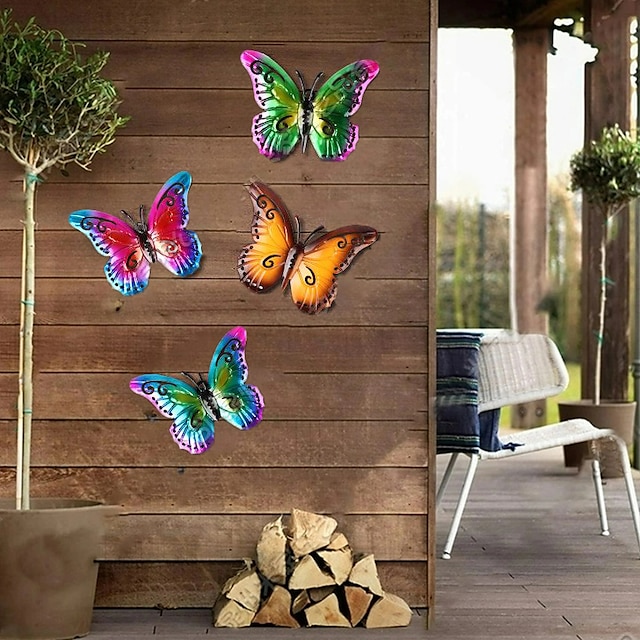  1pc Butterfly Metal Wall Decor For Garden Decor Patio Decor Room Decoration Party Decoration Wall Art Decor Patio Decor, Outdoor Garden Decor Housewarming Gift Wall Sculptures 13x16.5cm/5''x6.5''