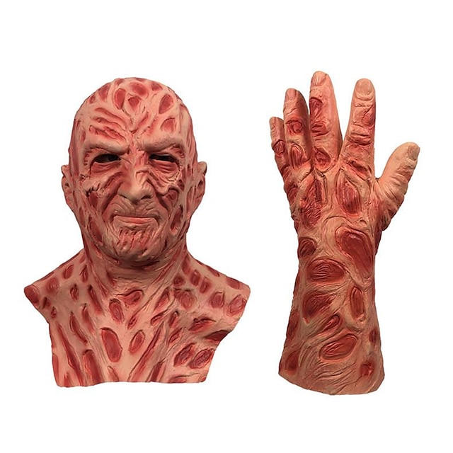  Freddy Krueger Dia das Bruxas Luvas / Máscara / Adereços de Halloween Terror Traje Assustador Adulto Homens / Mulheres Dia Das Bruxas / Carnaval Fantasias fáceis de Halloween Vestir-se