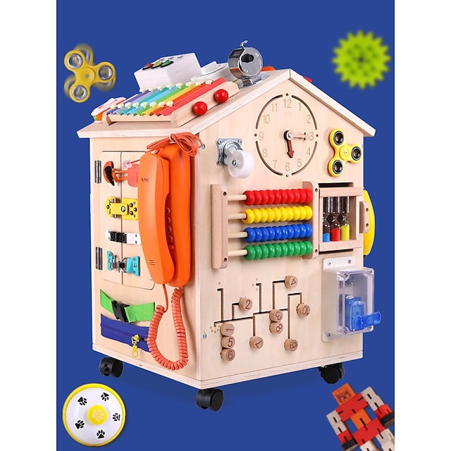  Montessori Busy BoardEarly Education Busy Board Montessori Focus Training Unlock Busy House Educational Toys Go to School Holiday Gifts for Kids