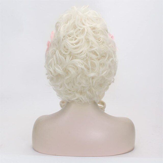 thumbnail image 2 of Women's Baroque Rococo Short Corkscrew Locks Wig – White Blonde Curly, Vintage Style, WIG ME UP 2 of 3