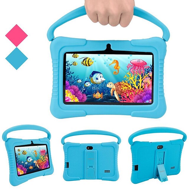  7 Inch Kids Education Tablet PC 2GB RAM32G ROM , Safety Eye Protection Screen, WiFi, Dual Camera , Games, Parental Lock, Study PC With Silicone Protect Case