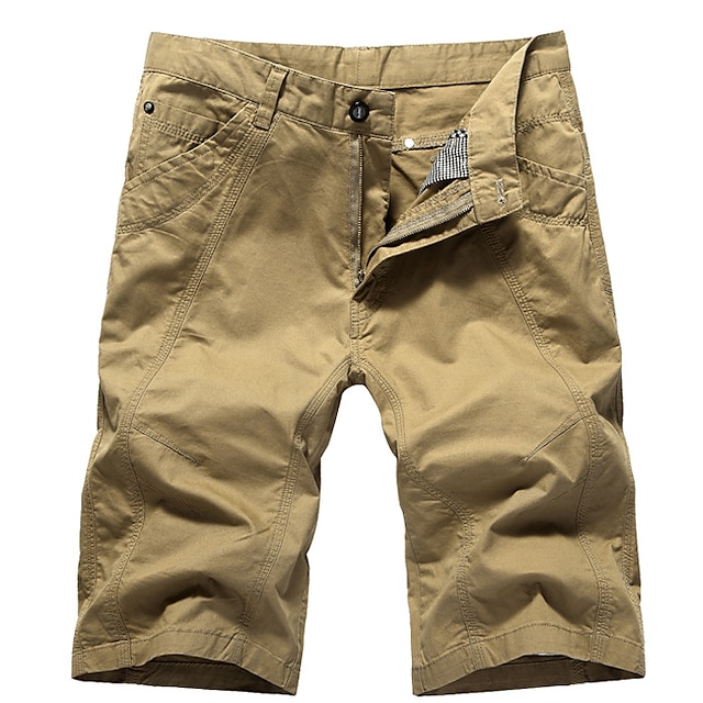 Men's Cargo Shorts Hiking Shorts Zipper Pocket Plain Comfort Breathable ...