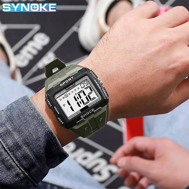  Dámské Muži Digitální hodinky Sportovní Módní Obchodní Wristwatch Budík LCD Kalendář VODĚODOLNÝ Silikon Hodinky