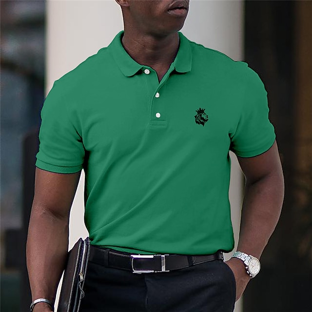 Men's Polo Shirt Lapel Polo Graphic Polo Button Up Polos Cotton Polo ...