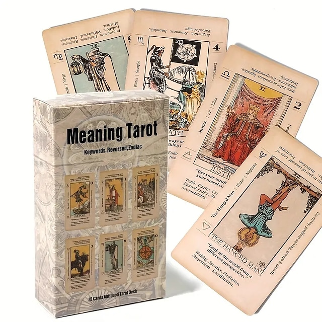 Meaning Tarot Card With Meaning On Them Beginner Tarot Keyword Antiqued ...