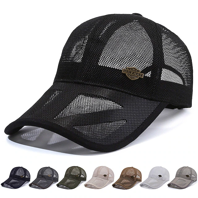 Unisex Baseball Cap Sun Hat Black White Mesh Travel Beach Outdoor Vacation Plain Adjustable Sunscreen Fashion 12