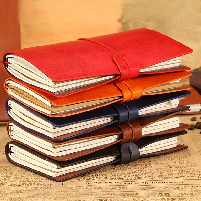  Classic Retro PU Leather Travel Notebook Personalized Journal Spiral Ring Binder Diary Notepad, Back to School Gift