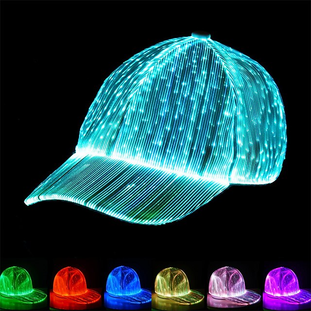 Fiber Optic Cap LED Hat with 7 Colors Luminous Glowing EDC Baseball