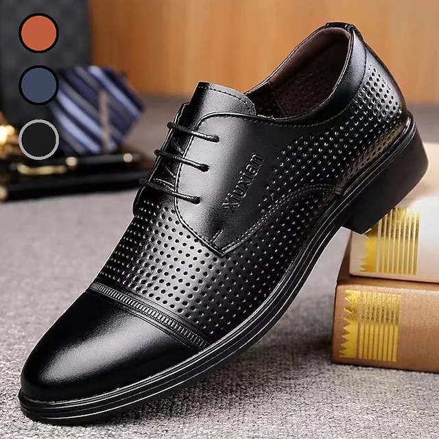  Men's Oxfords Comfort Sandals Tuxedos Shoes Walking Vintage Business Classic Daily Office & Career Faux Leather Breathable Comfortable Slip Resistant Lace-up Black Brown Summer