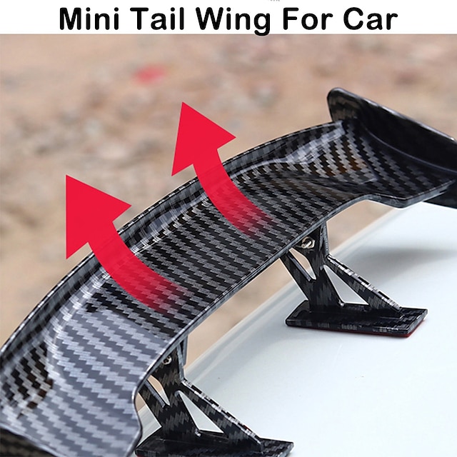  pièces de voiture starfire modification de queue de voiture texture en fibre de carbone universelle mini aile arrière sans poinçonnage autocollants décoratifs personnalisés