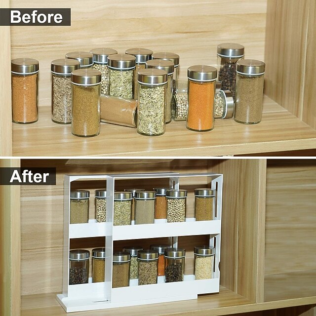 Rotating Spice Racks, Free Standing Spice Jar Rack Rotating Cupboard