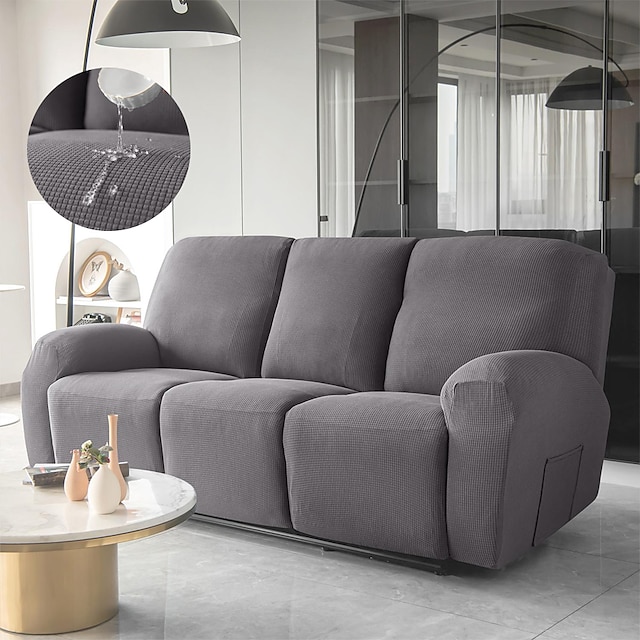  Capa de sofá reclinável de 3 lugares resistente à água e derramamento jacquard e protetor elástico para poltronas reclináveis
