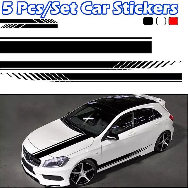  5 stks/set auto zijdeur body achteruitkijkspiegel sticker stickers set auto stickers body sticker decals strepen racewagen accessoires