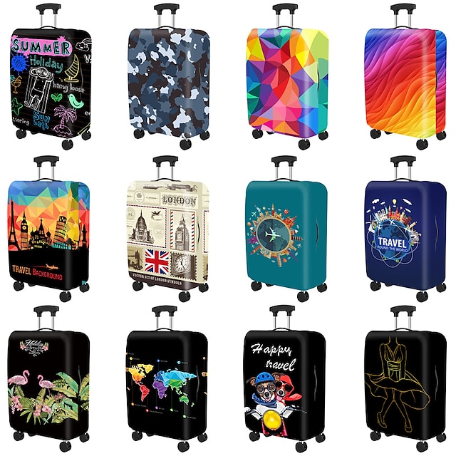  Durable Travel Luggage Cover, Dacron Elastic Suitcase Cover Protector, Foldable Washable Luggage Cover Protector