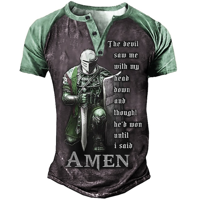 Men's T shirt Tee Henley Shirt Graphic Tee Slogan T Shirts Templar ...